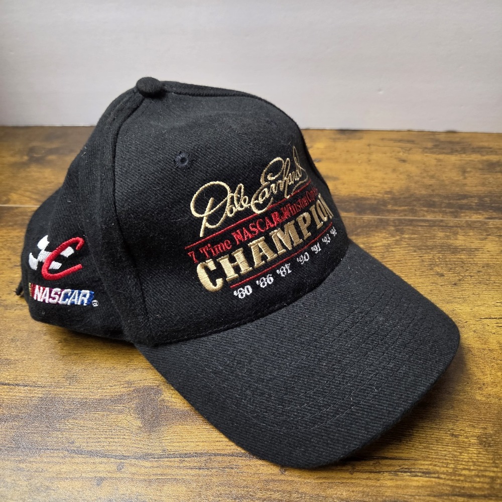 Vintage Dale Earnhardt 7 Time NASCAR Winston Cup Champion Hat Strapback Black